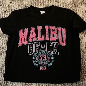 SHEIN Black and Pink Short Sleeve Tee